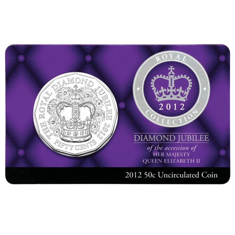 50c 2012 QEII Diamond Jubilee Carded UNC collectors coin