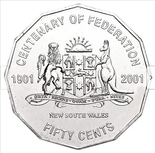 50c 2001 Centenary of Federation SET of 7 Fifty Cent Coin Circulated