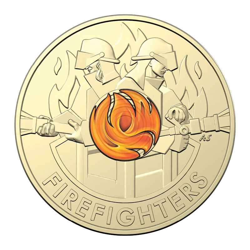 $2 2020 Firefighters Carded UNC carded colour coin