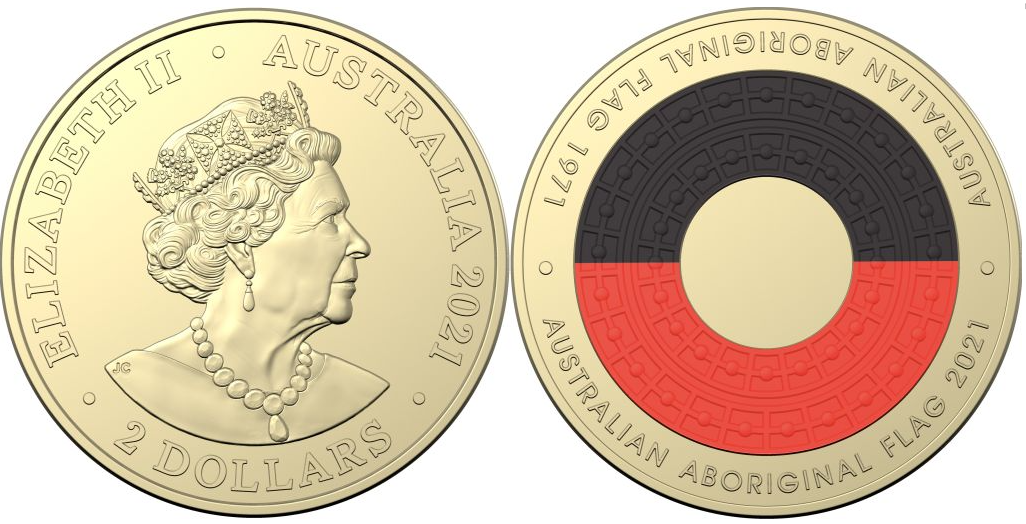 $2 2021 Aboriginal Flag Circulated AUS TWO DOLLAR Coin