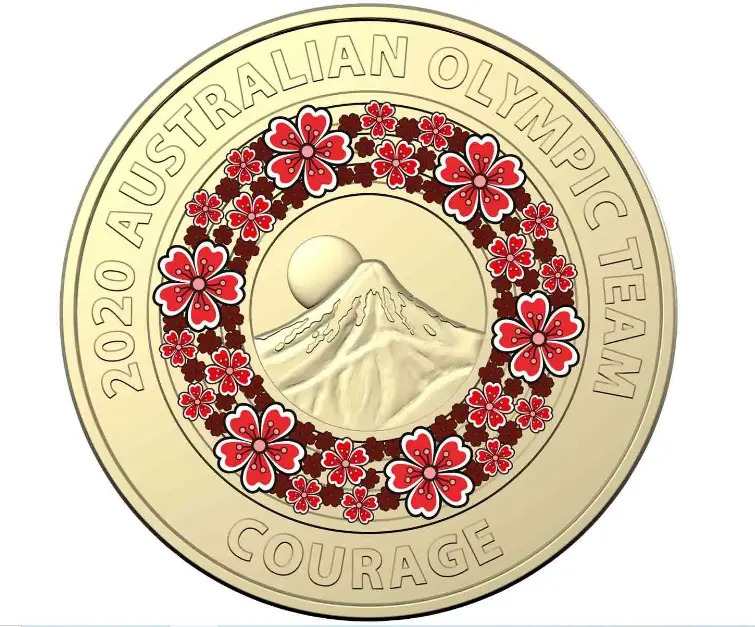 $2 2020 Olympic Aus Team - Courage Lightly Circulated AUS TWO DOLLAR Coin
