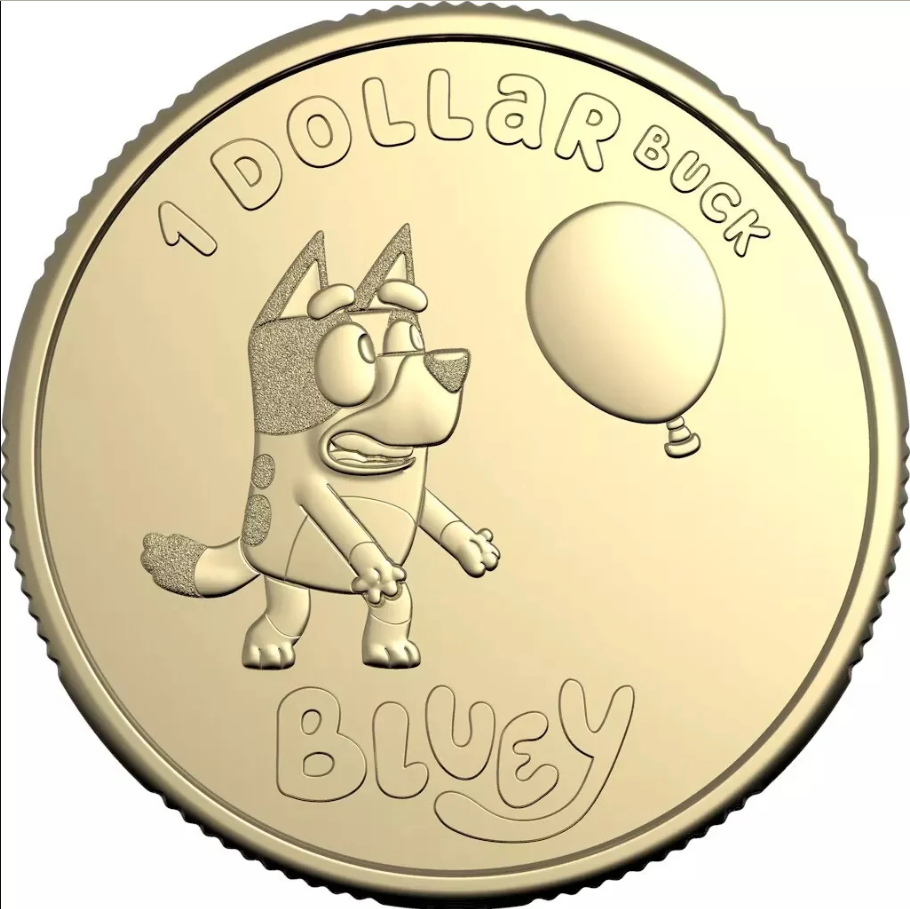 $1 2024 Bluey Dollar Buck Bluey with Balloon NEW from RAM Bag AUS One Dollar Coi