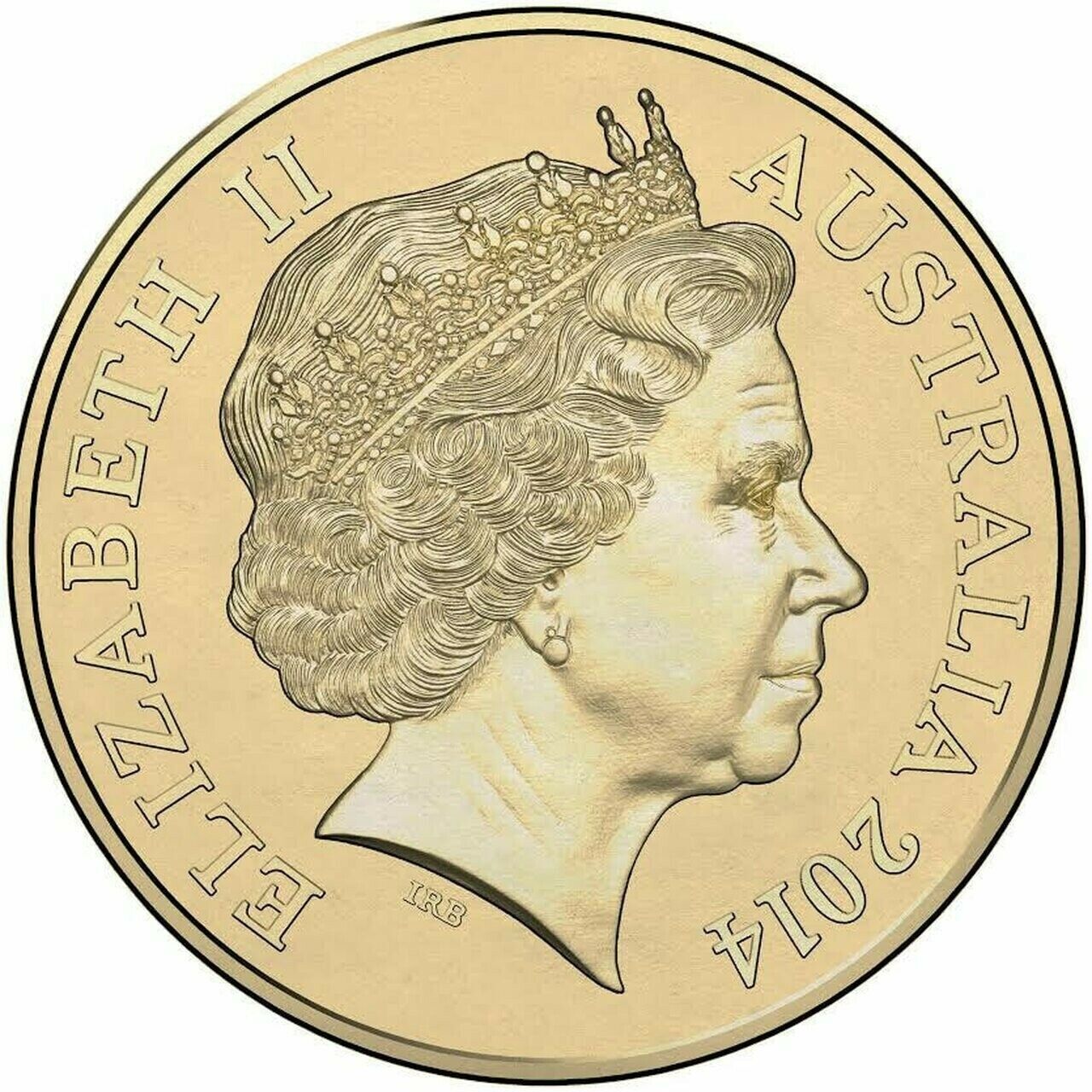 (NB) AUSTRALIAN TWO DOLLAR $2 COIN - 2014 GREEN DOVE CIRC LOW MINT with capsule