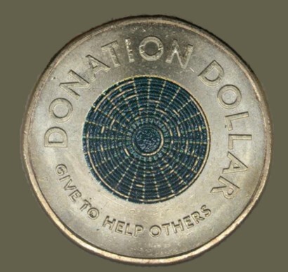 $1 2021 Donation Dollar Lightly Circulated AUS one dollar coin