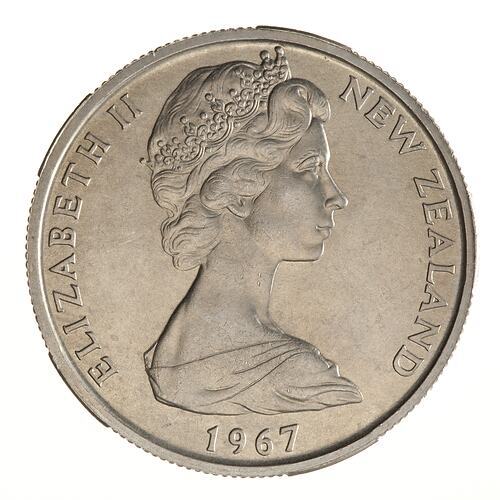1967 50c New Zealand Fifty Cents Circulated
