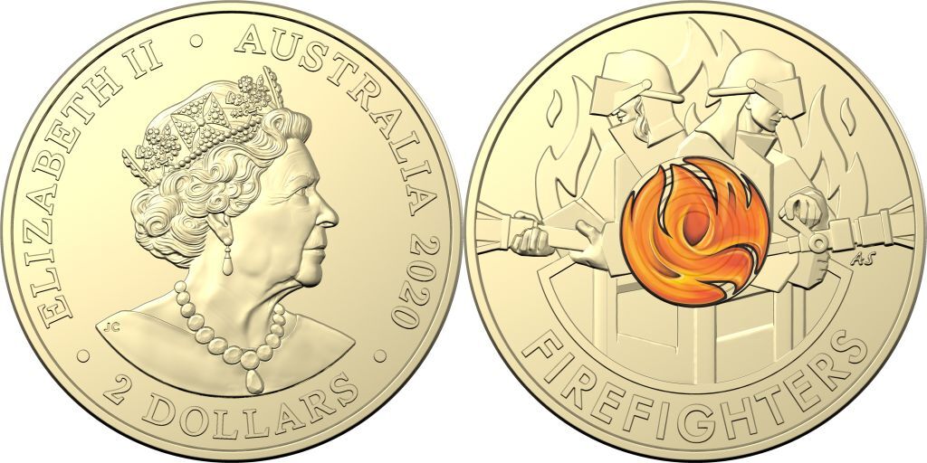 $2 2020 Firefighters Coloured Uncirculated AUS TWO DOLLAR Coin