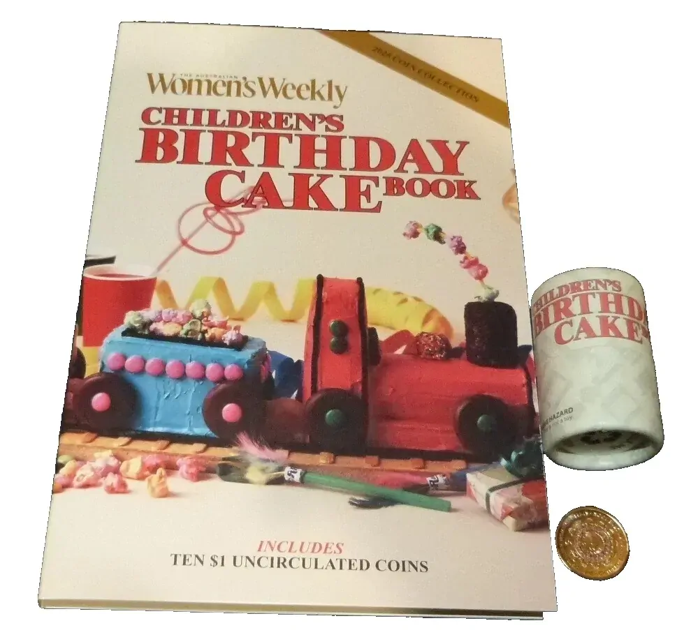 WOMENS WEEKLY BIRTHDAY CAKE COINS FULL SET with CHOO CHOO TRAIN & COLOURED $2