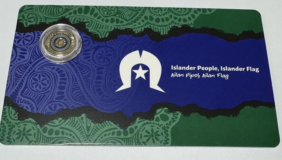 $2 2025 Torres Strait Islander Flag 'C' Mintmark UNC carded collectable coin