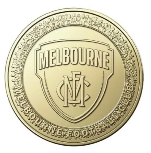 Australian 2023 One Dollar $1 AFL Coin UNC - MELBOURNE DEMONS Uncirculated