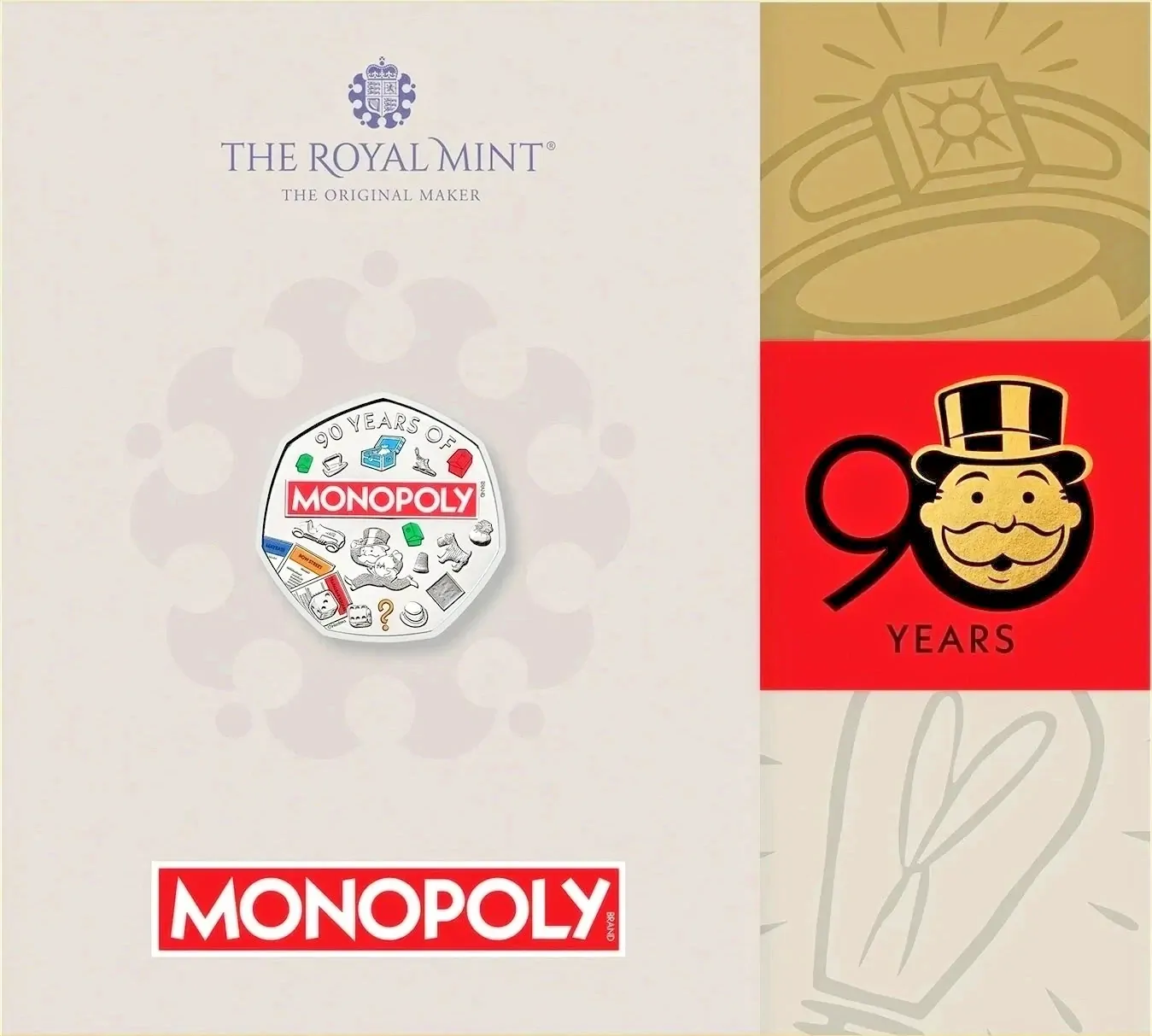 2025 Royal Mint Monopoly 50p Colour Brilliant Uncirculated Coin