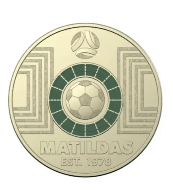 $2 2023 Matildas - DARK Green 1978 Lightly Circulated Coloured AUS TWO DOLLAR Co