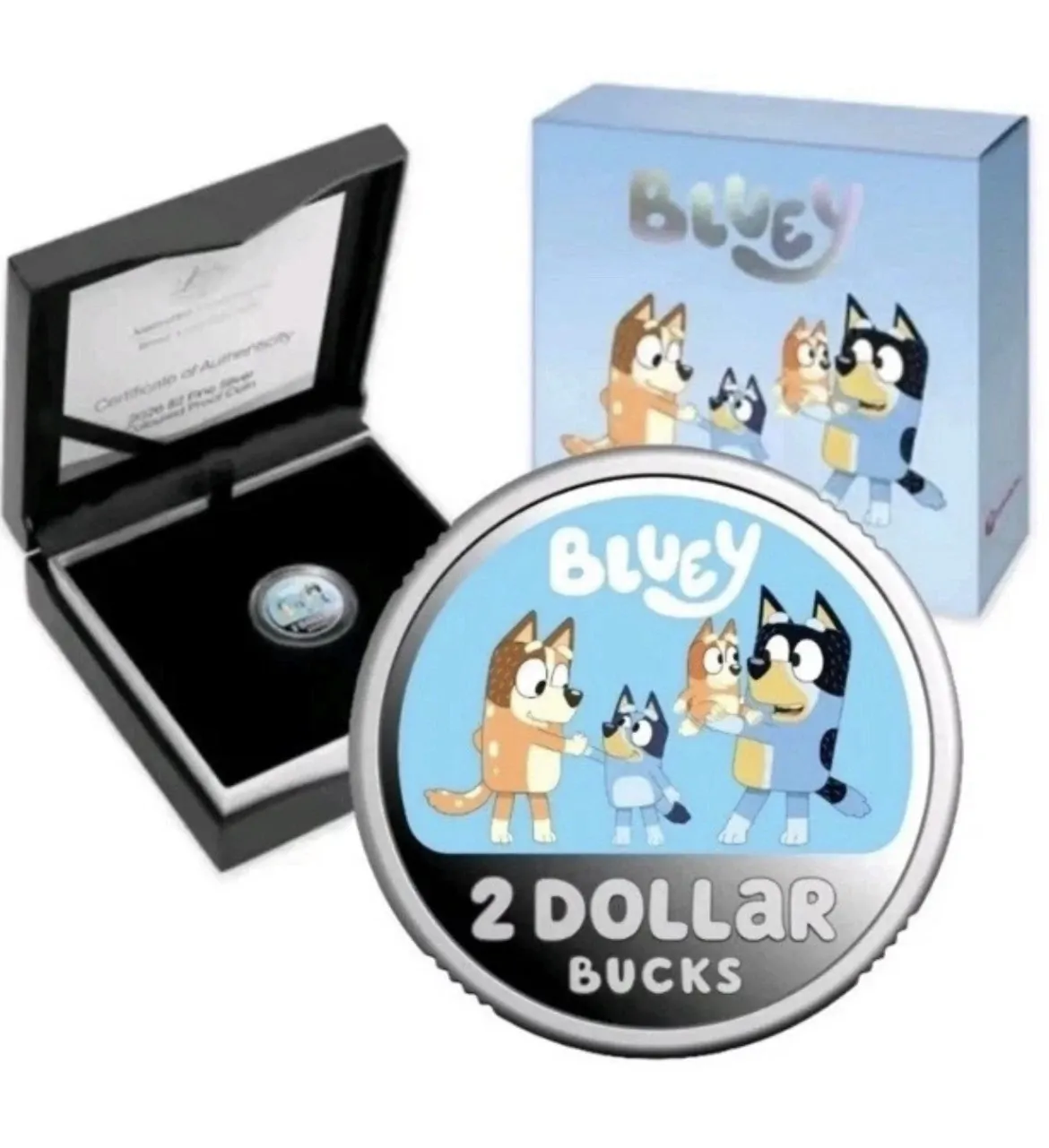 2026 $2 Bluey Coloured Silver Proof Coin –Limited 12,000 Low Mintage
