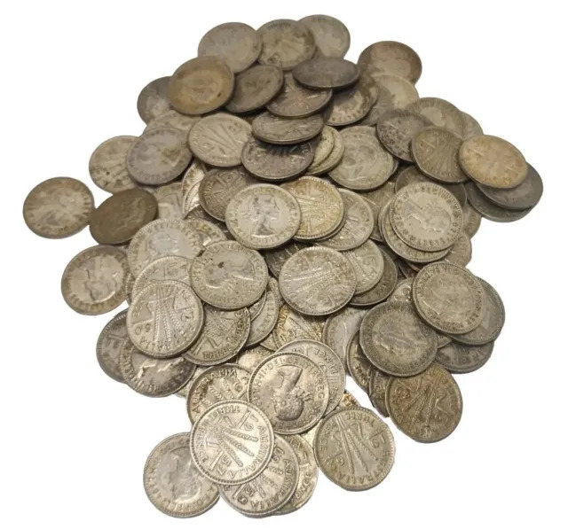 10x 1910-1944 Three 3 Pence 92.5% Silver Australian Silver Coin Circulated