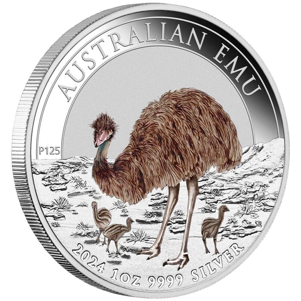 2024 Australian Emu 1oz Silver Coloured coin royal australian mint Ballot coin l