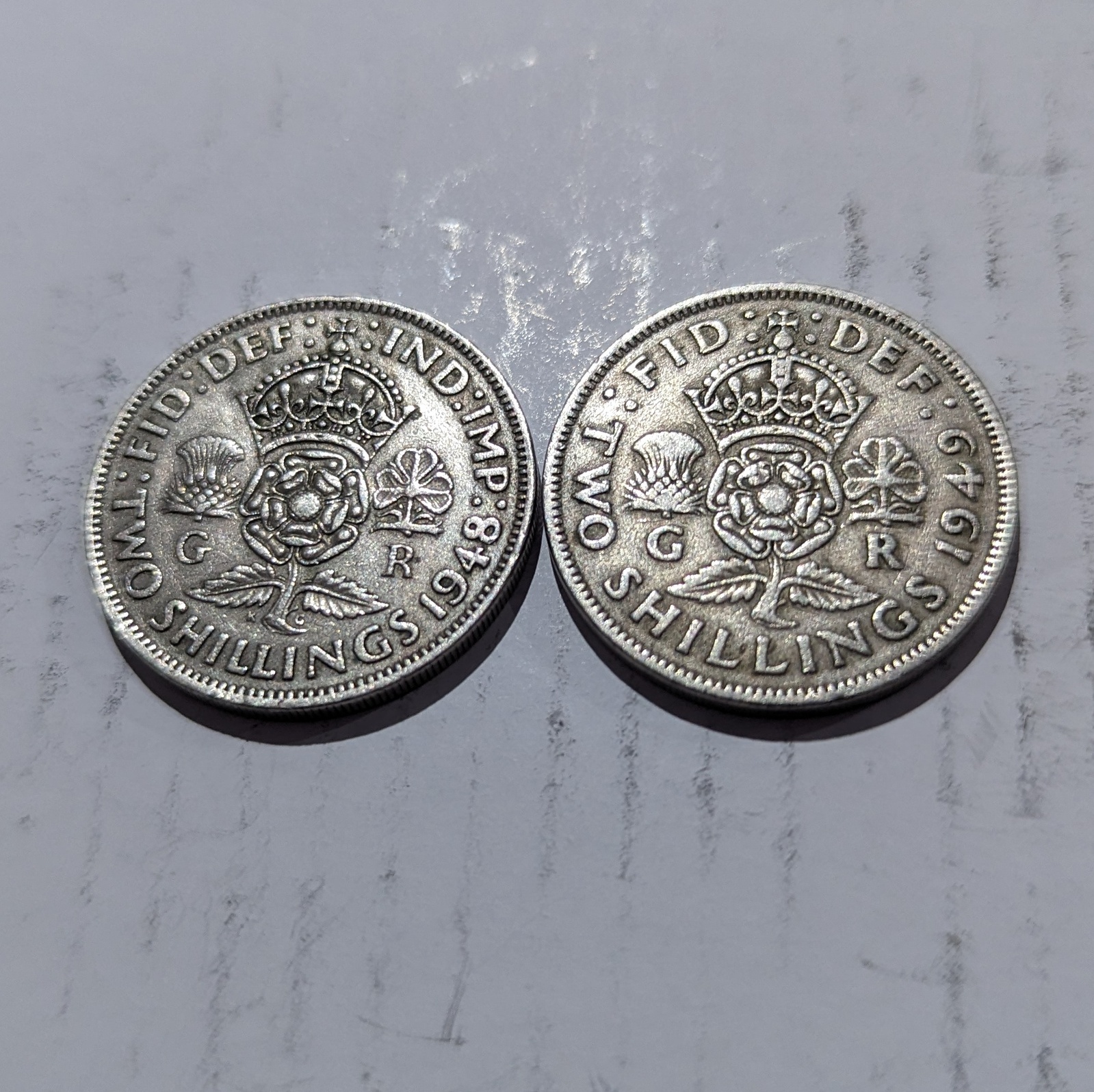 1948, 1949 Two Shillings Australian Silver Coin Circulated