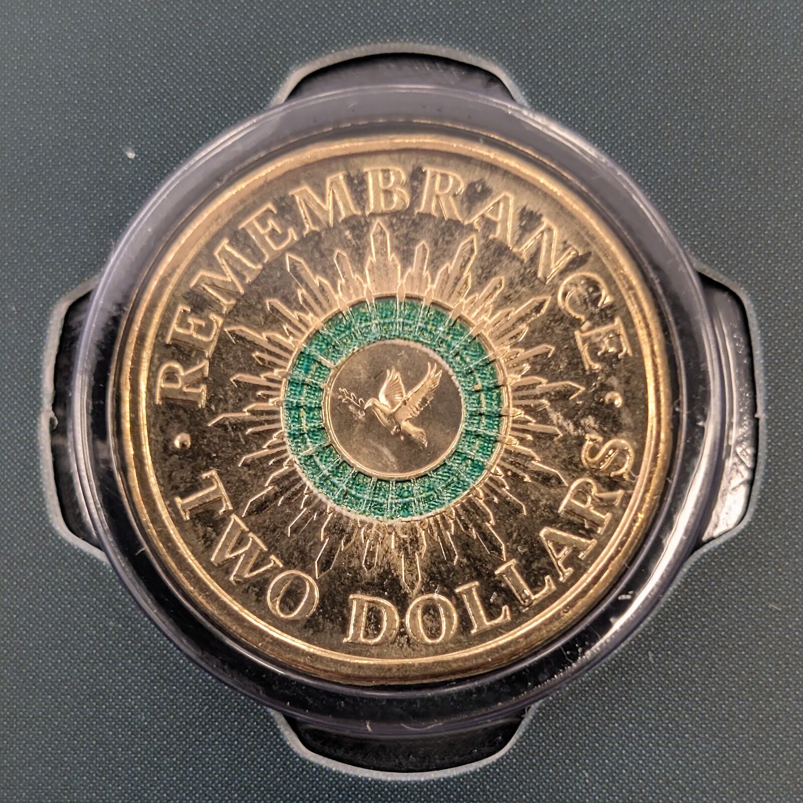 $2 2023 Remembrance Green Dove 35th Anniversary NEW Un-Circulated Coloured AUS T