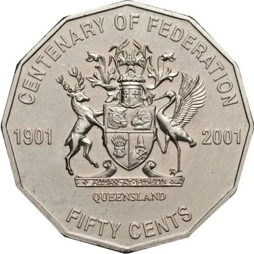 50c 2001 Centenary of Federation SET of 7 Fifty Cent Coin Circulated