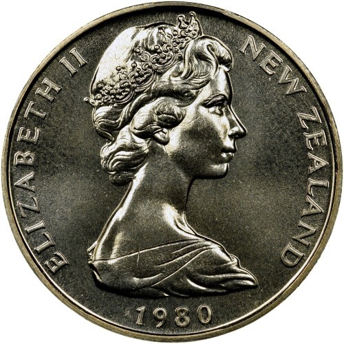 1980 50c New Zealand Fifty Cent Circulated