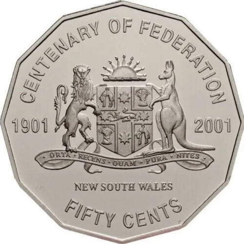 2001 RAM Centenary Of Federation 50c Lightly Circulated Coin - NEW SOUTH WALES (