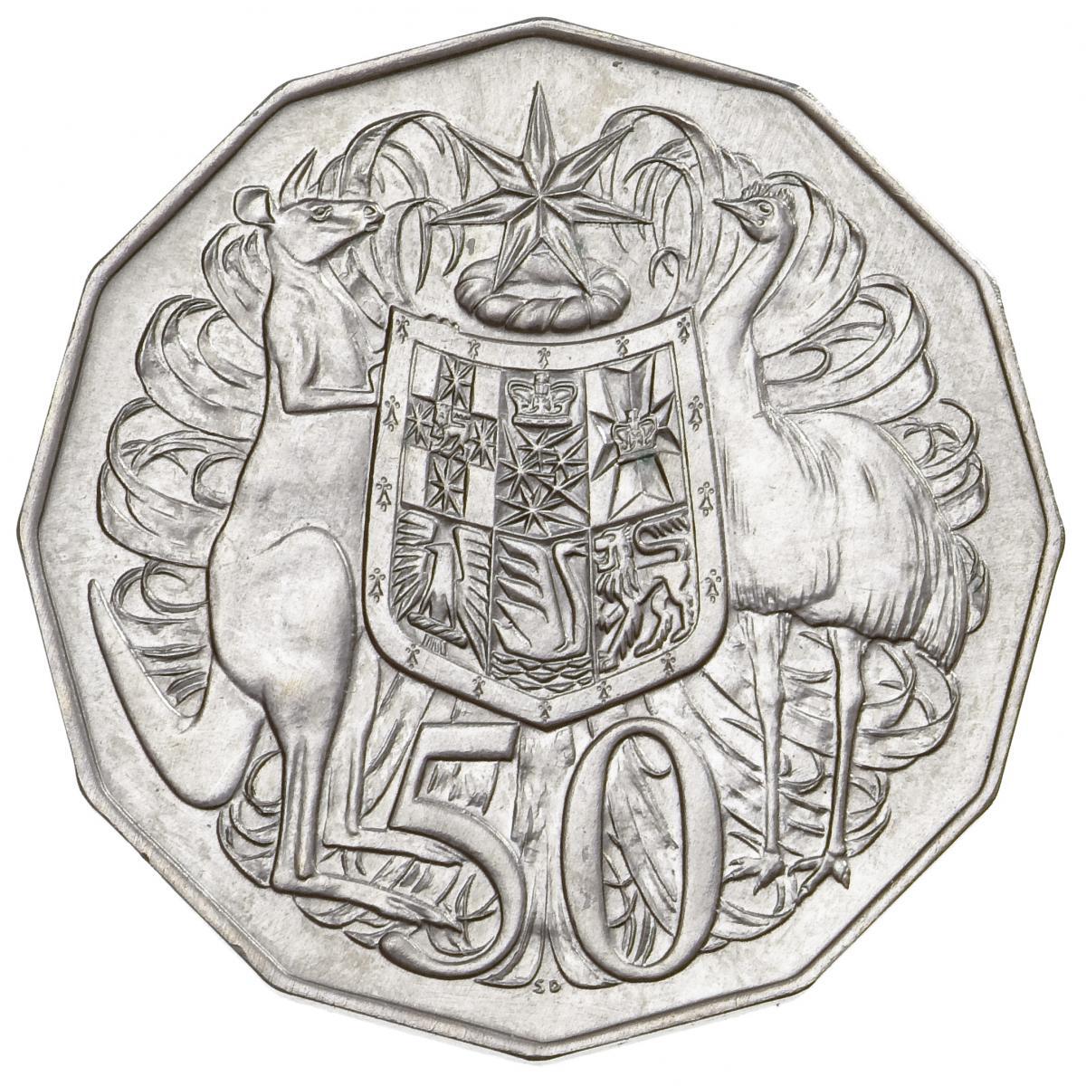 2019 50c JC Commonwealth Coat of Arms Lightly Circulated (2m Mintage)