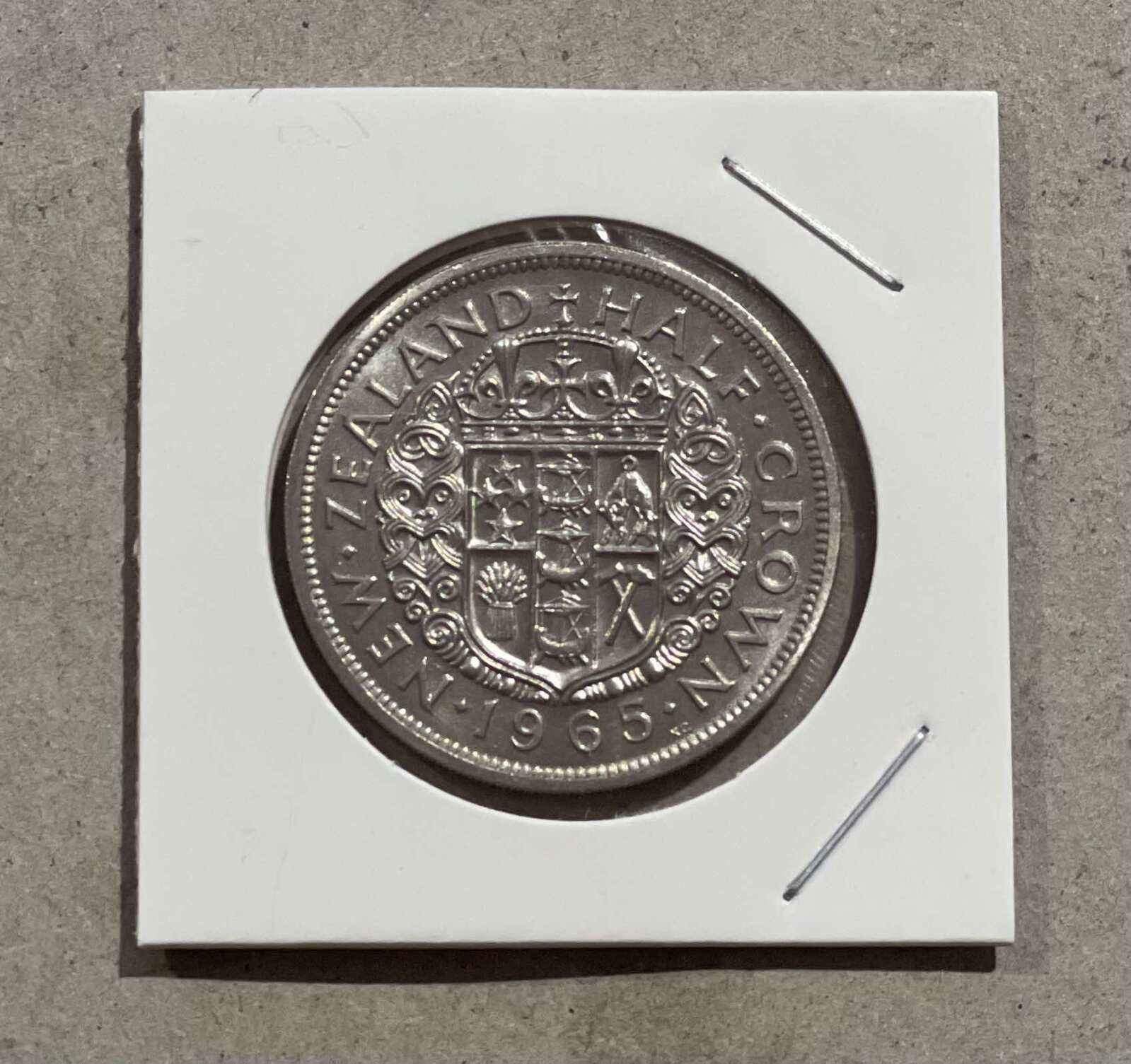 1965 NEW ZEALAND Half Crown Circulated Silver Coin