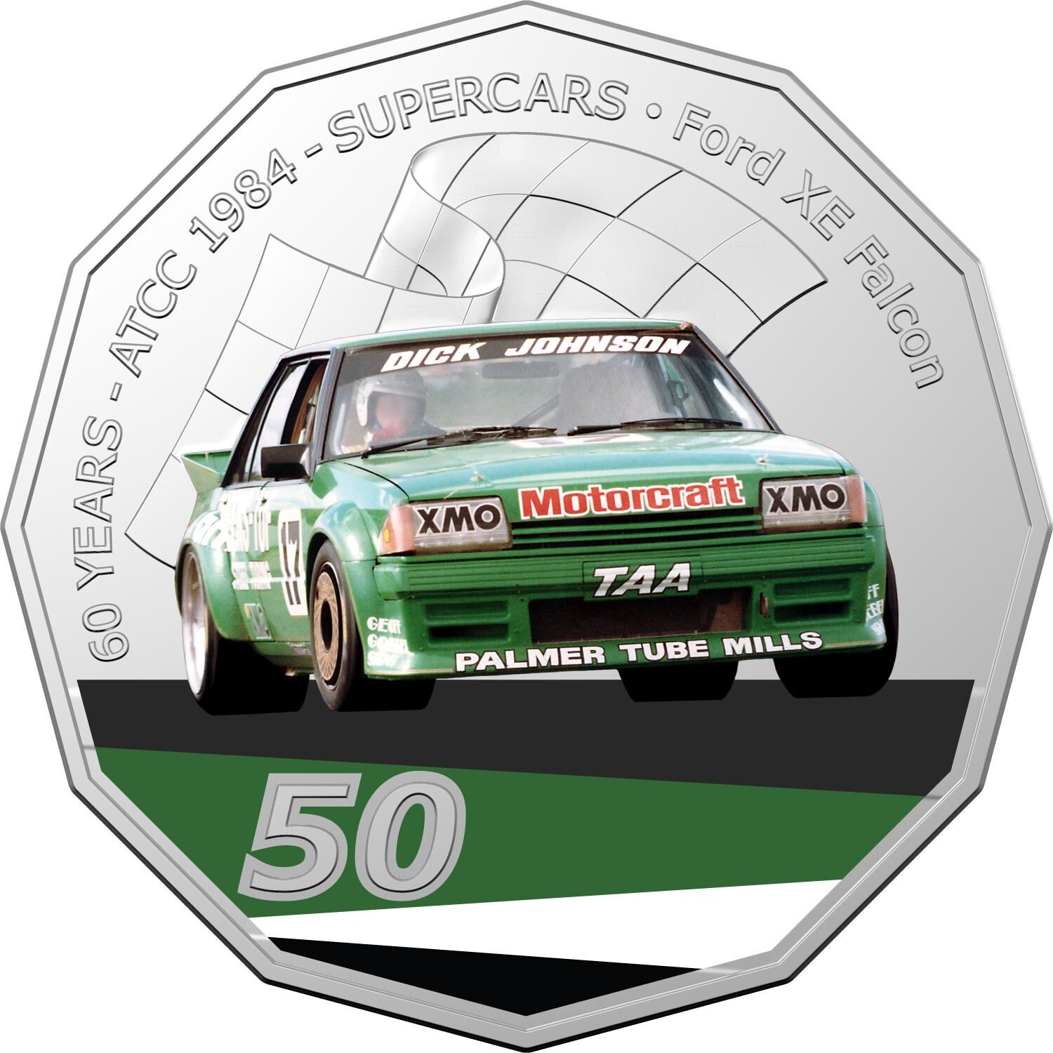 2020 50¢ 60 Years of Australian Touring Car Champions Ford XE Falcon - 50c Colou