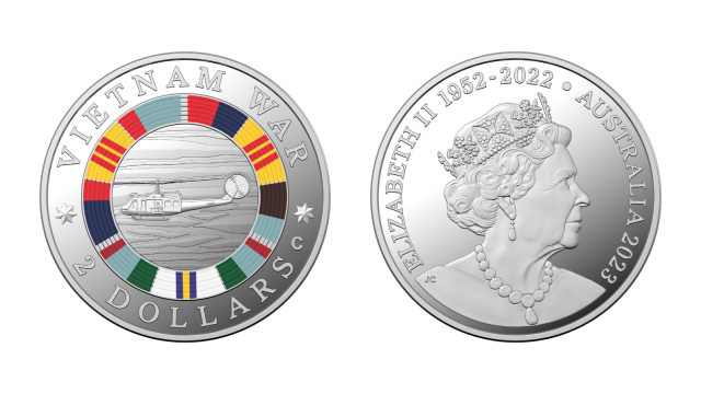$2 2023 Vietnam War Coloured Silver Proof coin 50 year aniversary
