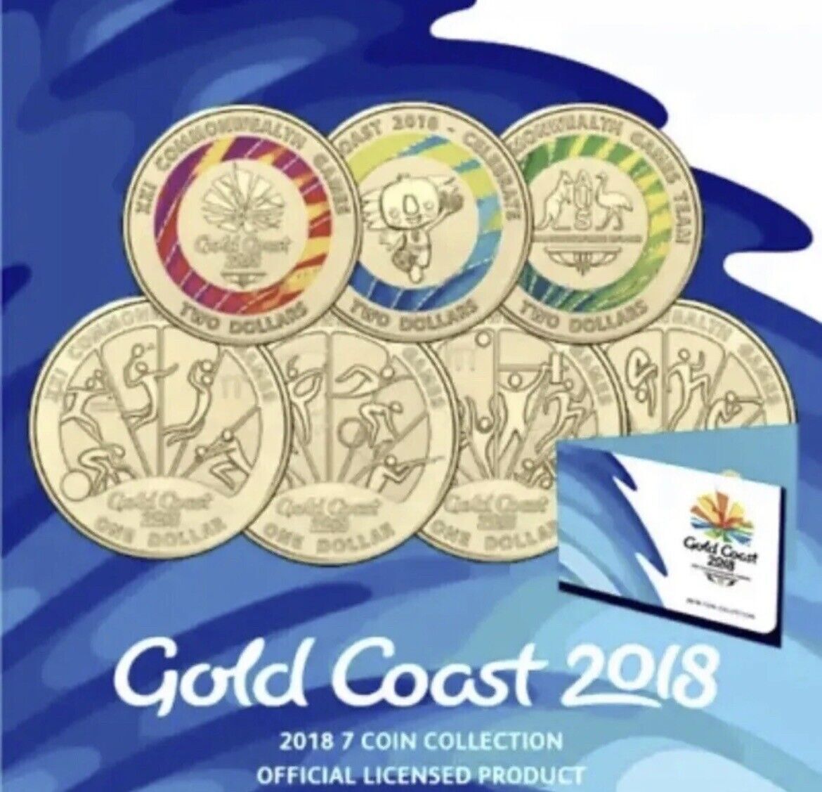 Uncirculated 2018 Gold Coast Commonwealth Games Folder & 7 Coin Collection