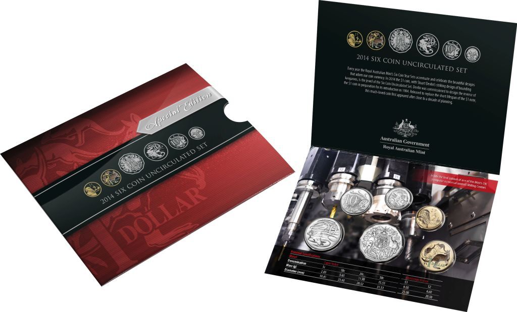 2014 Mint Set with Coloured Dollar Coin (Special Edition)