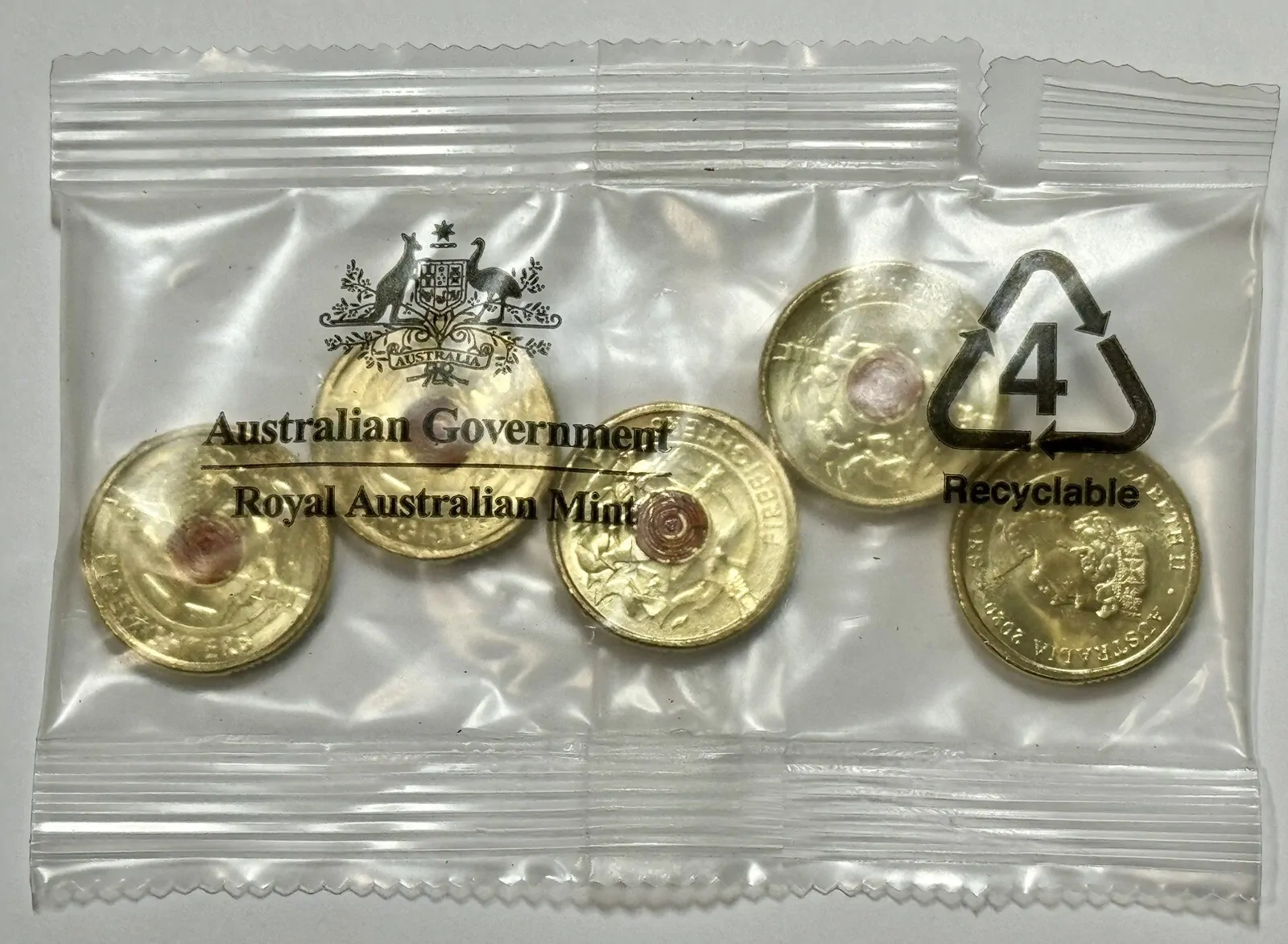 2020 Australian Firefighters $2 RAM Coloured Coin Bag (5 Coins)