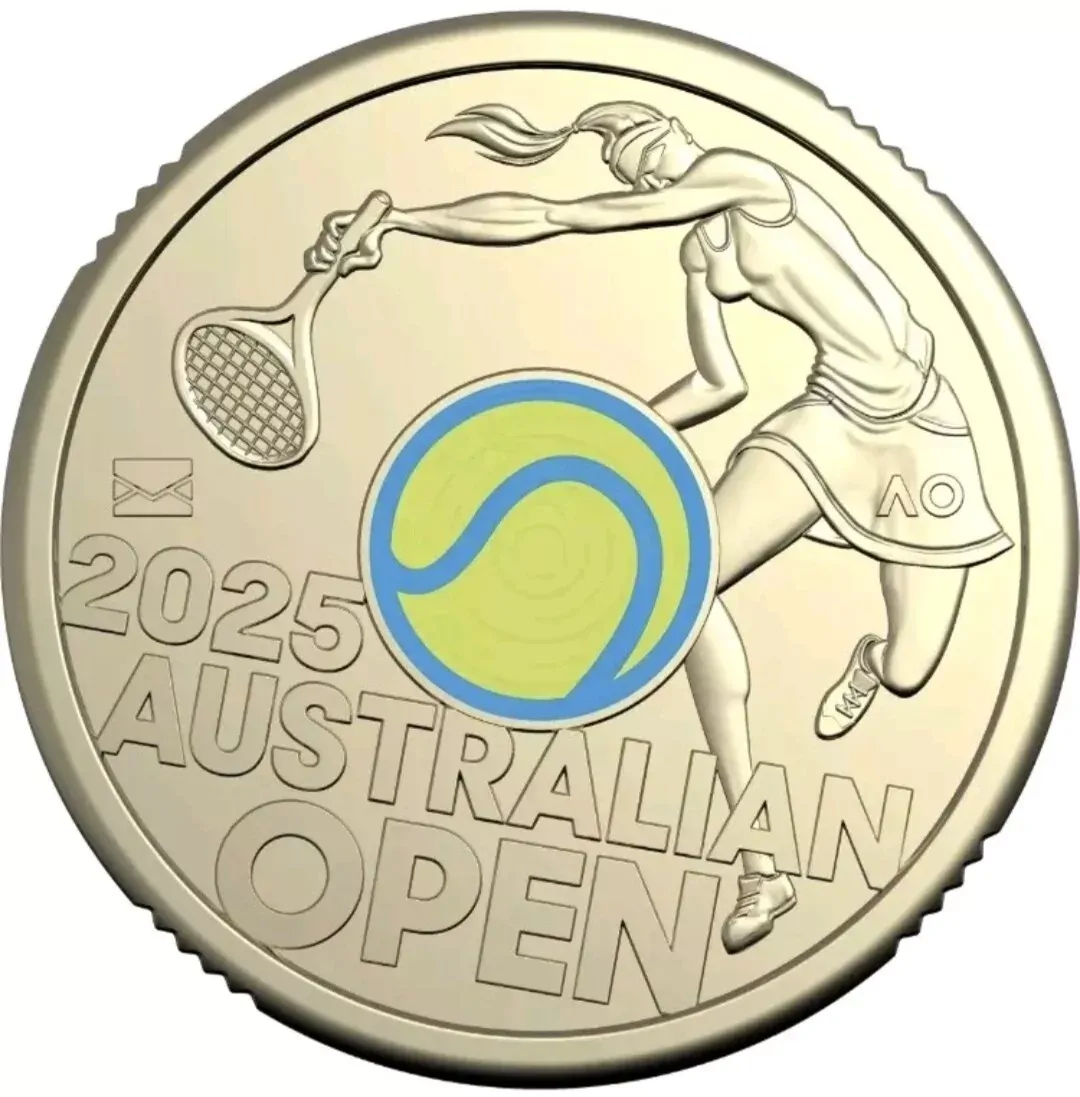2025 Women’s Australian tennis  Open YELLOW $2 Privy Mark Coin in Folder