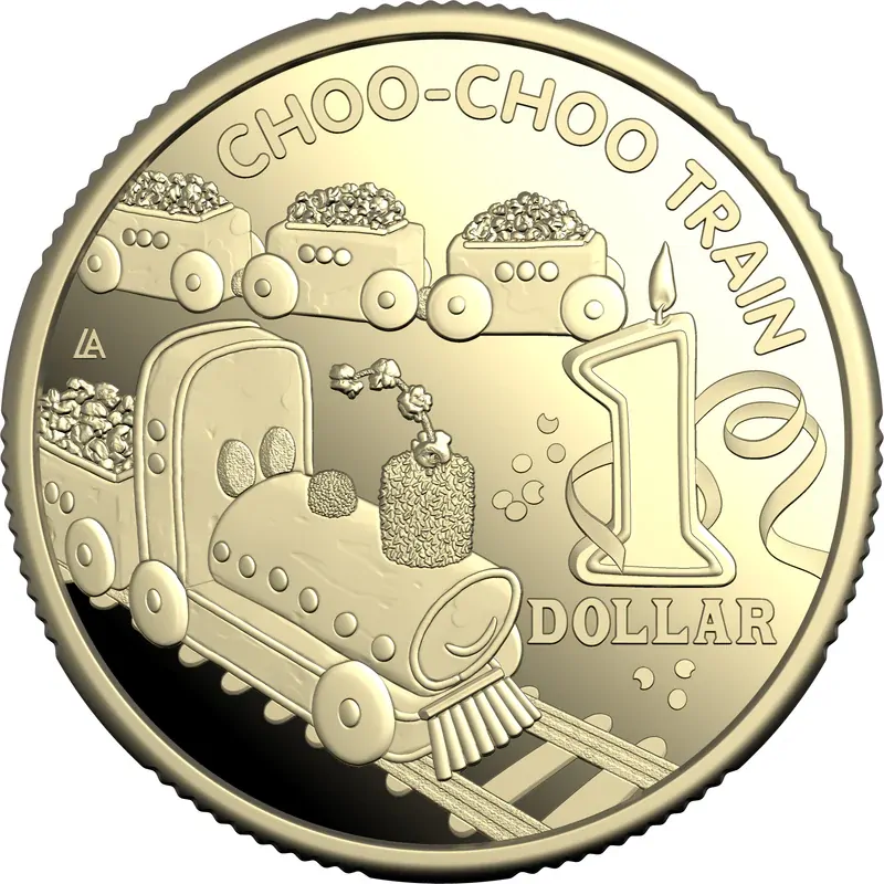 Royal Australian Mint AWW Birthday Cake 2025 $1 Choo Choo Train Proof Coin and B