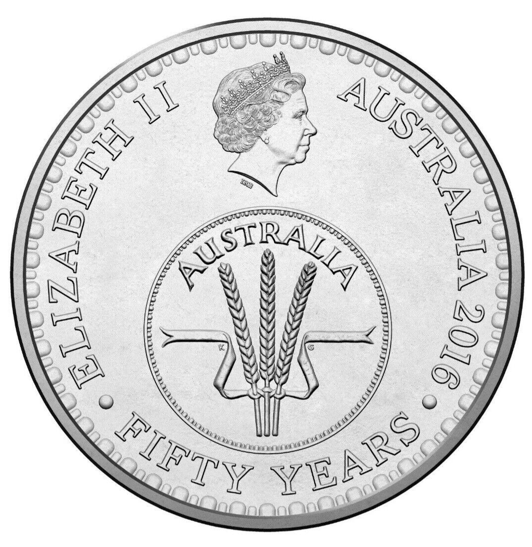 10c 2016 50th anniversary of decimal currency Lightly Circulated 6.2m Mintage