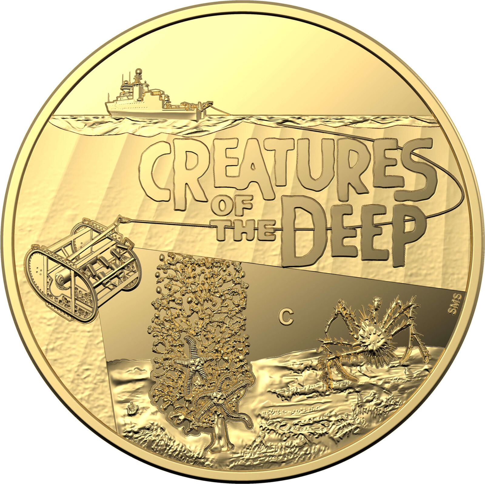 (NB) Creatures of the Deep - $10 Gold Proof ‘C’ Mintmark Coin limited of 2023 ma