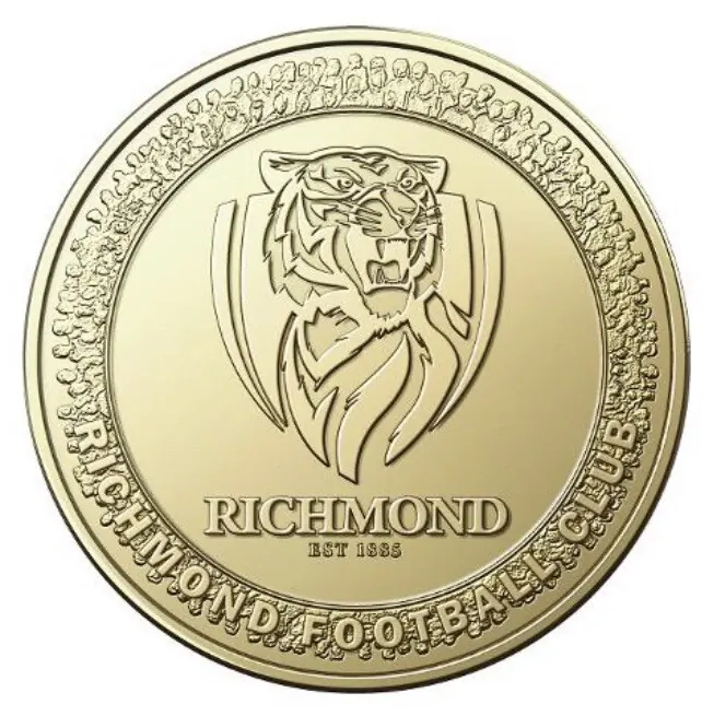 2023 AFL $1 ONE DOLLAR PREMIERSHIP SEASON UNC COIN | RICHMOND TIGERS uncirculate