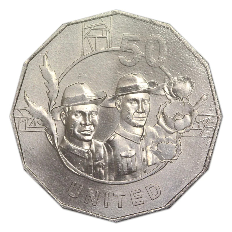 50c 2018 ANZAC United Coin Lightly Circulated AUS 50 CENT