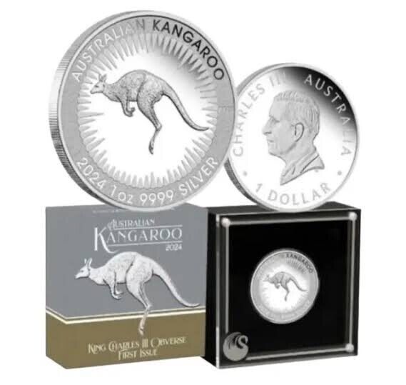 2024 $1 Kangaroo King Charles III First Issue 1oz Silver Proof Coin