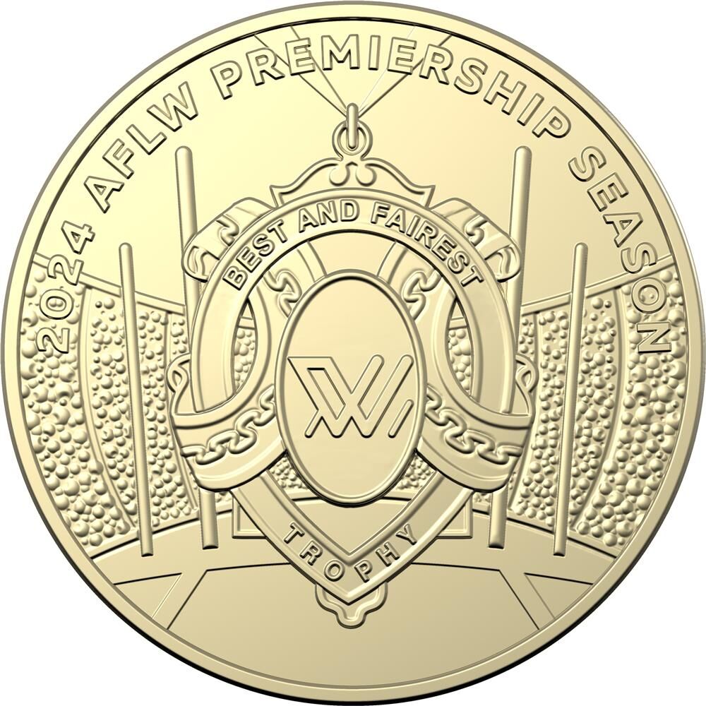 $1 2024 AFLW Premiership Trophy Lightly Circulated AUS One Dollar Coin