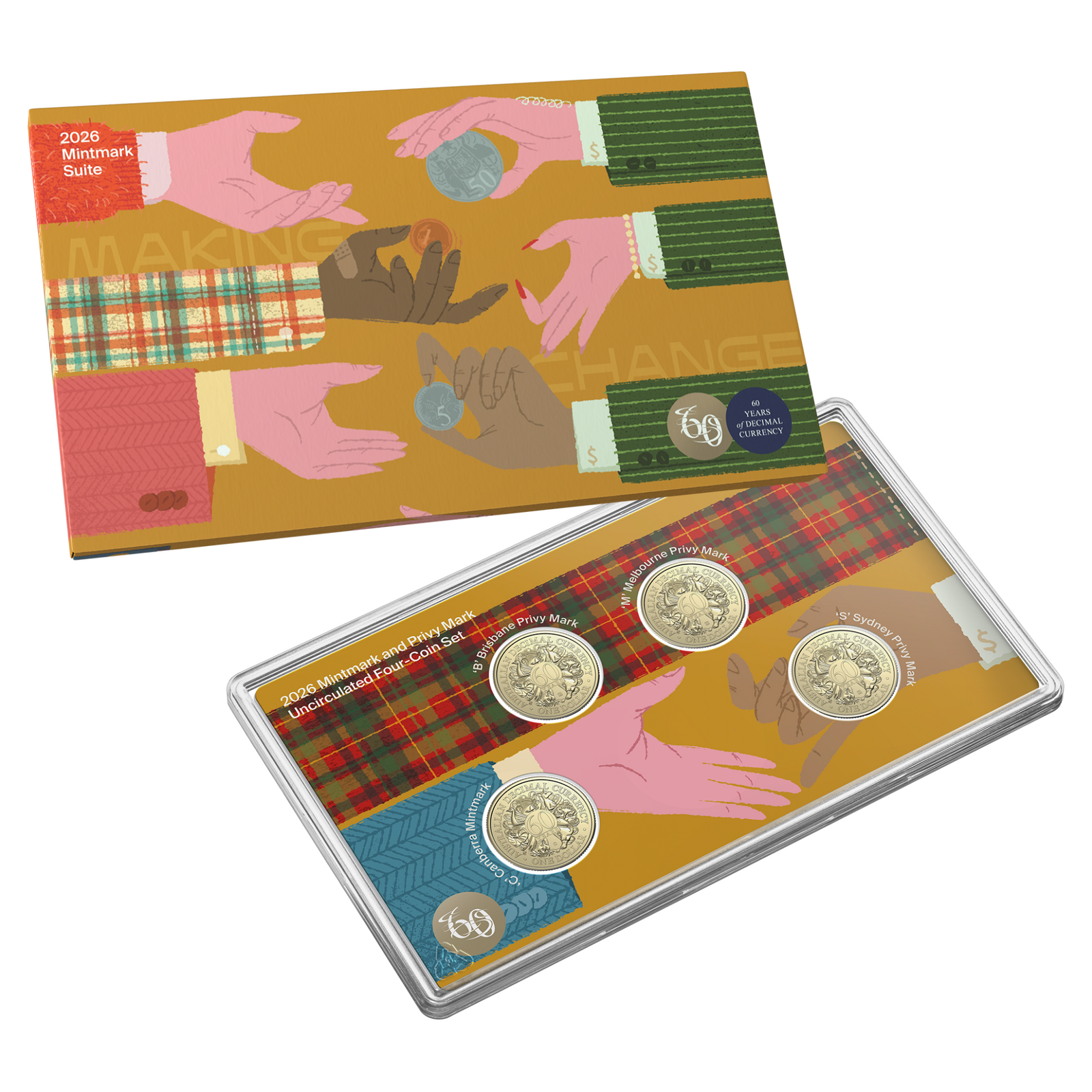 60th Anniversary of Decimal Currency - $1 Four-Coin Set