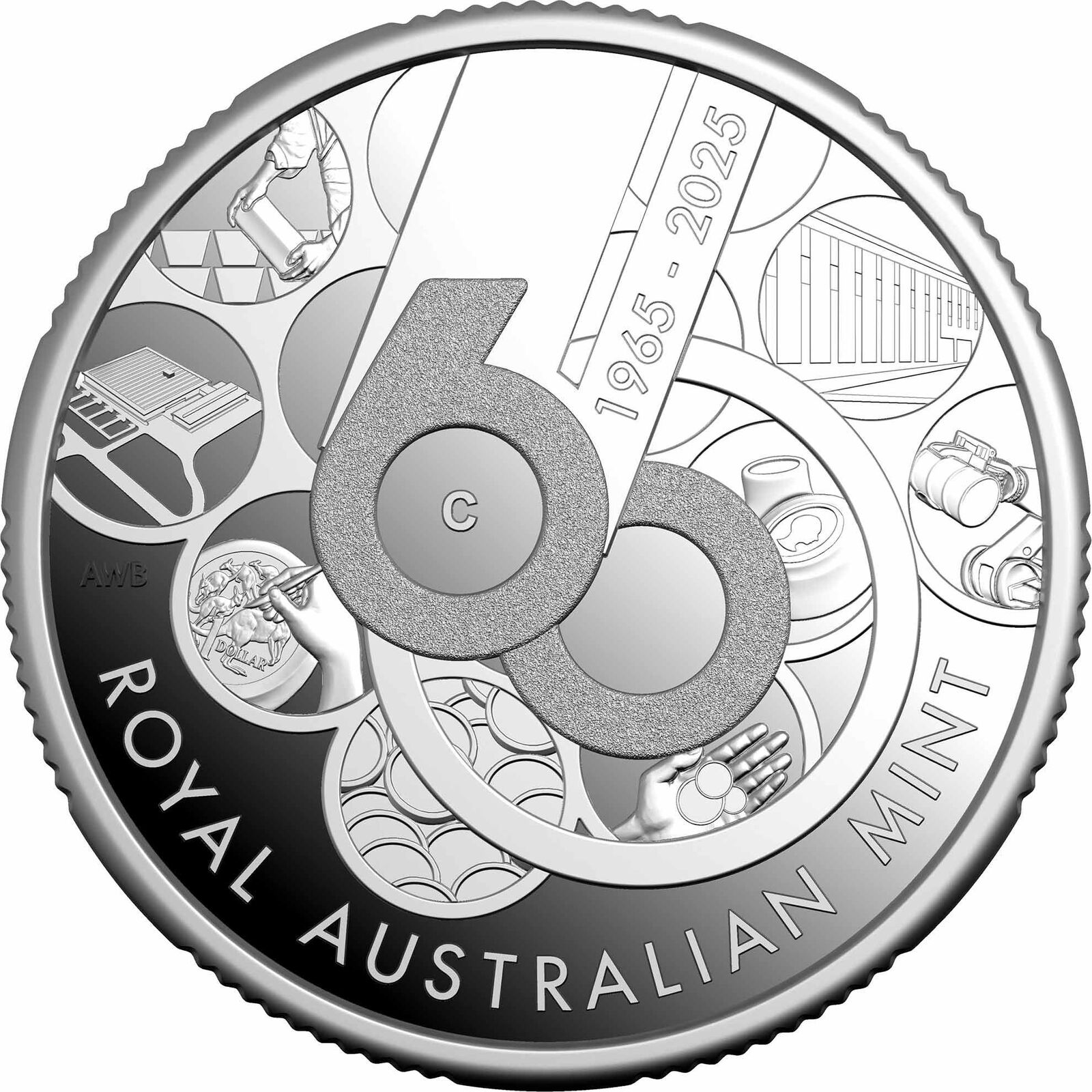 60th Anniversary of the Mint - Silver Proof Coin $1 'C' Mintmark Silver Proof Co