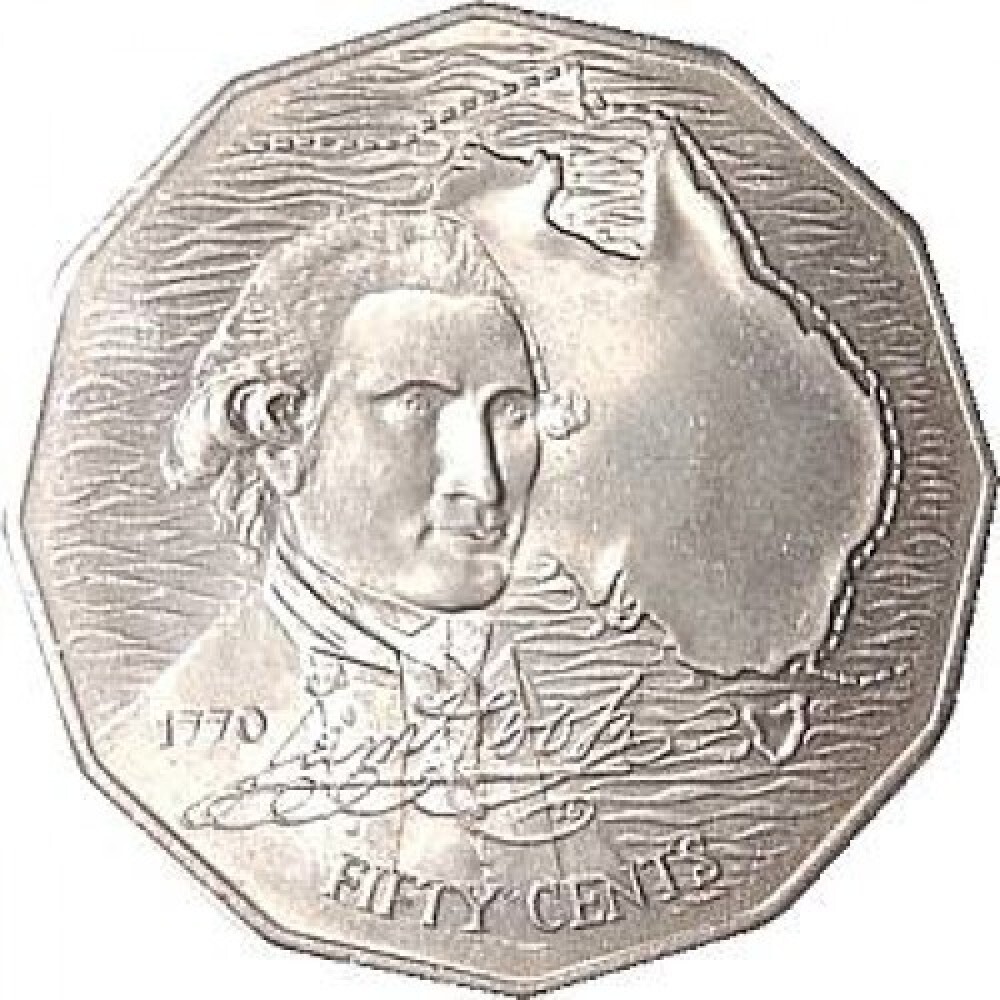 1970 50c Captain Cook Circulated AUS Fifty Cent Coin (16.5m)