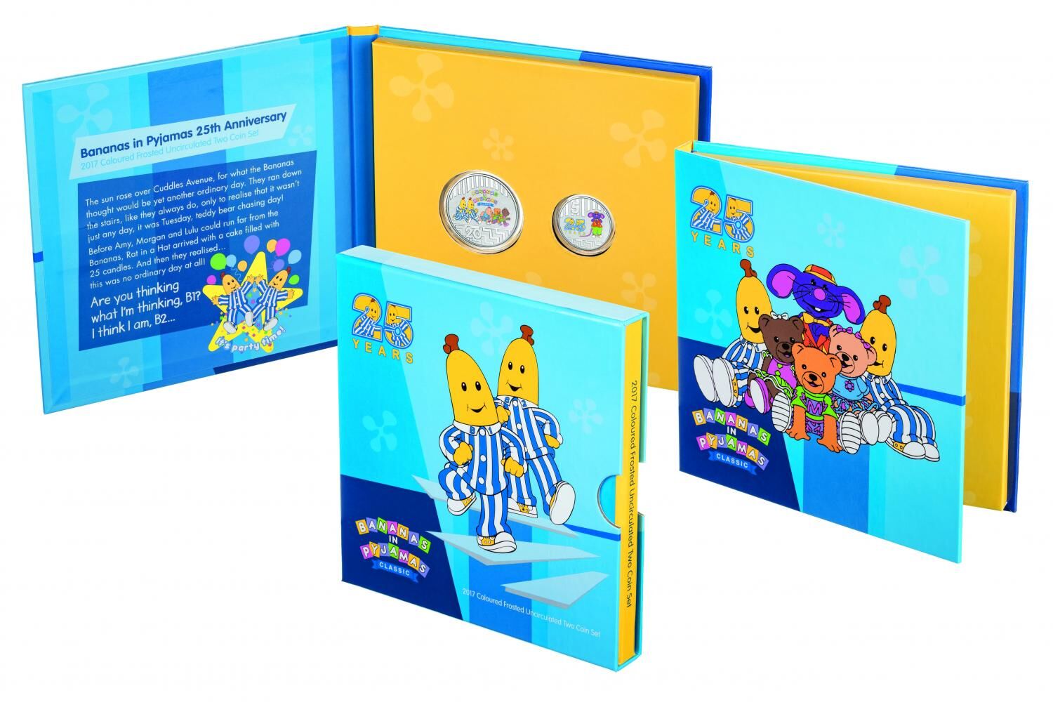 2017 Bananas in Pyjamas - 20c $ 5c coin Coloured Frosted Uncirculated Two Coin S